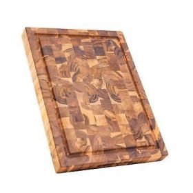 End Grain Teak Cutting Board Reversible Chopping Serving Multipurpose Food Safe